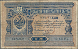 Russia / Russland: 3 Rubles 1898 With Signatures: Pleske & Naumov, P.2a, Still Intact Without Larger - Russland