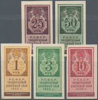 Russia / Russland: Set With 5 Coupons 1, 3, 10, 20 And 50 Rubles 1922, P.146, 147, 149-151, All In U - Russia