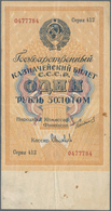 Russia / Russland: 1 Gold Ruble 1924, P.186, Tiny Rusty Spots And A Few Folds. Condition: F+ - Rusia