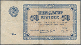 Russia / Russland: 50 Kopeks 1924, P.196, Still Nice With Lightly Stained Paper And A Few Folds. Con - Russia