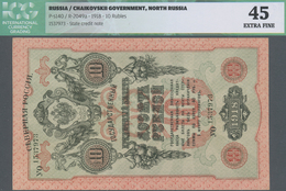 Russia / Russland: North Russia, Chaikovskii Government 10 Rubles 1918, P.S140, Excellent Condition, - Russie
