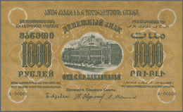 Russia / Russland: Transcaucasia Pair With 1000 Rubles Serial Number A-00008 (UNC) And 100.000 Ruble - Russland
