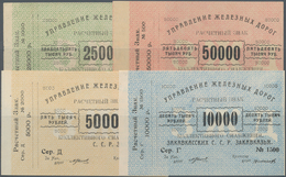 Russia / Russland: Transcaucasian S.S.R. Railroad Set With 4 Banknotes 5000 (aUNC), 10.000, 25.000 A - Rusia