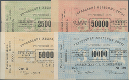 Russia / Russland: Transcaucasian S.S.R. Railroad Set With 4 Banknotes 5000 (aUNC), 10.000, 25.000 A - Rusland
