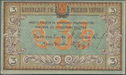 Russia / Russland: 3 Rubles Baku 1918, P.S722, Almost Perfect Condition With A Few Minor Creases In - Russland