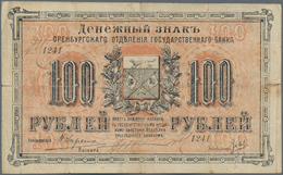 Russia / Russland: Siberia & Urals – ORENBURG 100 Rubles 1917, P.S978 In F-/F Condition. - Rusia