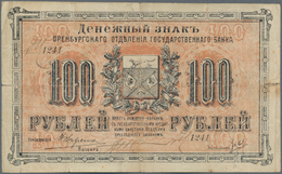 Russia / Russland: Siberia & Urals – ORENBURG 100 Rubles 1917, P.S978 In F-/F Condition. - Rusland