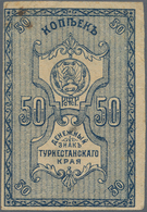 Russia / Russland: Central Asia – TURKESTAN District Set With 4 Banknotes 50 Kopeks, 1, 3 And 10 Rub - Rusland