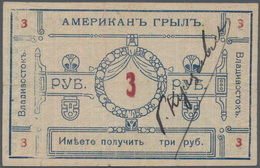 Russia / Russland: Vladivostok 3 Rubles ND, P.NL (R. 10962), Annotations On Front, Some Folds And Ti - Rusia