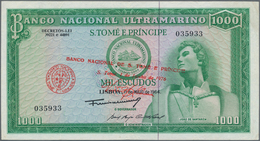 Saint Thomas & Prince / Sao Tome E Principe: Banco Nacional Ultramarino 1000 Escudos With Overprint - Sao Tome En Principe