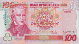 Scotland / Schottland: Bank Of Scotland 100 Pounds 1995, P.123a With Low Serial Number AA001178 In P - Sonstige & Ohne Zuordnung