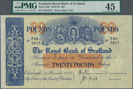 Scotland / Schottland: The Royal Bank Of Scotland 20 Pounds 1952, P.319c, Fantastic Condition For Th - Otros & Sin Clasificación