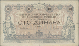 Serbia / Serbien: Chartered National Bank Of The Kingdom Of Serbia 100 Dinara (1884) Without Date An - Serbie