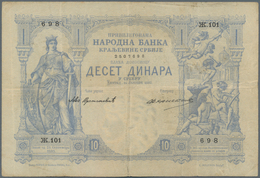 Serbia / Serbien: Chartered National Bank Of The Kingdom Of Serbia 10 Dinara 1887, P.9, Still Great - Servië