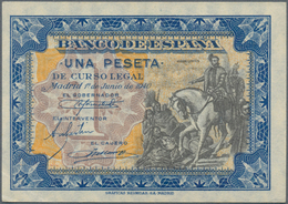 Spain / Spanien: Banco De Espana1 Peseta 1940, P.121, Unfolded And Almost Perfect With A Tiny Dint A - Other & Unclassified