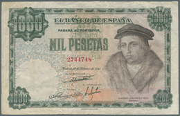 Spain / Spanien: 1000 Pesetas 1946 P. 133a, Used With Folds, No Holes Or Tears, Still Crispness In P - Otros & Sin Clasificación