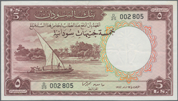 Sudan: 5 Sudanese Pounds 1962, P.9a, Still Nice With A Few Folds Only, But Small Tear At Upper Margi - Soedan