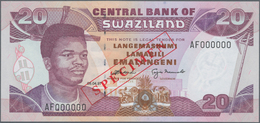 Swaziland: Pair With Monetary Authority Of Swaziland 10 Emalangeni ND(1974) SPECIMEN P.4s (UNC) And - Andere - Afrika