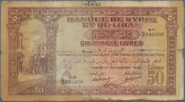 Syria / Syrien: Banque De Syrie Et Du Liban 50 Livres 1939, P.44, Highly Rare Banknote, Almost Well - Syrië