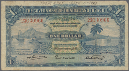 Trinidad & Tobago: 1 Dollar 1935, First Date Issue, P. 5 Used With Folds And Stain In Paper, A Pen W - Trindad & Tobago