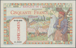 Tunisia / Tunisien:  Banque De L'Algérie – TUNISIE 50 Francs 1938-45 SPECIMEN, P.12s In Perfect UNC - Tunisie