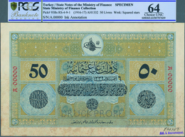 Turkey / Türkei: Rare Specimen Banknote Of 50 Livres ND(1916-17) AH1332, RS-4-9-1, With German Speci - Turquia