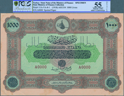 Turkey / Türkei: Rare Specimen Banknote Of 1000 Livres ND(1918) AH1334, VA-8-1, With Arabic Specimen - Turquie