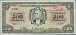 Turkey / Türkei: 500 Lirasi L. 1930 (1942-1947) "İnönü" - 3rd Issue SPECIMEN P.145s In Almost Perfec - Turquie