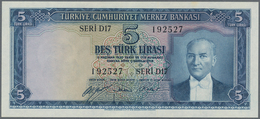 Turkey / Türkei: 5 Lirasi L. 1930 (1951-1961) "Atatürk" - 5th Issue, P.154, Lightly Wavy Paper And A - Turkije