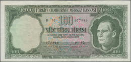 Turkey / Türkei: Pair With 10 Lira L.1930 (1951-61) P.161 (F+) And 100 Lira L.1930 (1951-65) P.177 ( - Türkei
