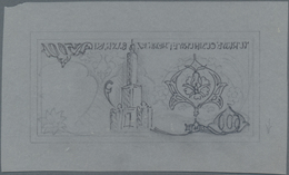 Turkey / Türkei: Hand Drawn Pencil Sketch For A 500 Lira Banknote On Parchment Paper With A Design F - Turquia