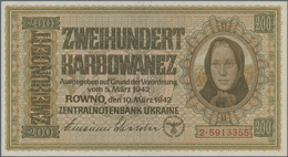 Ukraina / Ukraine: German Occupation WW II, Zentralnotenbank Ukraine 1942 Set With 3 Banknotes 10, 1 - Ucrania