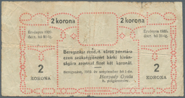 Ukraina / Ukraine: Magisztratus  Varos  Beregszaszi, 2 Korona 1920 P. NL, Used With Several Folds An - Oekraïne