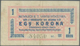 Ukraina / Ukraine: A  Varosi  Tanacs  A  Varos  Munkacs, 1 Korona 1919 P. NL, Used With Vertical And - Ukraine