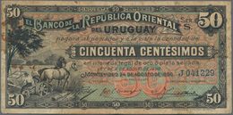 Uruguay: El Banco De La Republica Oriental Del Uruguay 50 Centesimos 1896, P.2 In About F Condition. - Uruguay