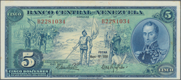 Venezuela: Banco Central De Venezuela 5 Bolivares 1966, P.49, Almost Perfect Condition With A Few Mi - Venezuela