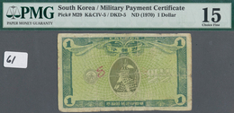 Vietnam: Lot With 7 Banknotes Including South Korea 1 Dollar MPC P.M29 (PMG 15), Thailand - Vietnam - Vietnam