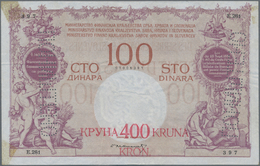 Yugoslavia / Jugoslavien: Kingdom Of Serbs, Croats And Slovenes 400 Kruna On 100 Dinara ND(1919), P. - Jugoslawien