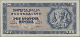 Yugoslavia / Jugoslavien: 500 Dinara 1950 Unissued Series, P.67W, Soft Vertical Bend At Right And Tr - Jugoslawien