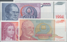 Yugoslavia / Jugoslavien: Huge Lot With 48 Banknotes Of The Inflation Period 1985-1994 From 10 Dinar - Yugoslavia