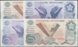 Yugoslavia / Jugoslavien: Lot With 4 Banknotes Of The 1989-1990 Issues With 50, 200, 500.000 And 2 M - Joegoslavië