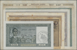 Yugoslavia / Jugoslavien: Italian Occupation Of Montenegro Set With 6 Banknotes 10, 20, 50, 100, 500 - Jugoslavia