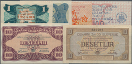 Yugoslavia / Jugoslavien: Nice Lot With 6 Banknotes, Comprising 50 And 100 Lit Of The Slovenian Peop - Jugoslawien