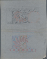 Yugoslavia / Jugoslavien: Hand Drawn Pencil Sketch For A 100 Dinara Banknote On Parchment Paper With - Yugoslavia