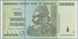 Zimbabwe: Set Of 4 Banknotes 10, 20, 50 And 100 Trillion Dollars 2008, P. 85-91 In UNC Condition. Wo - Zimbabwe