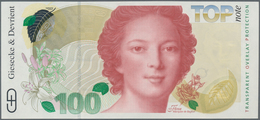 Testbanknoten: Intaglio Printed Test Note By Giesecke & Devrient “100 Flora – Marquise De Baglion” W - Fictifs & Spécimens