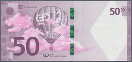 Testbanknoten: Uniface Test Note By Louisenthal “50 Balloon” With Wide Segmented Security Thread. Co - Ficción & Especímenes