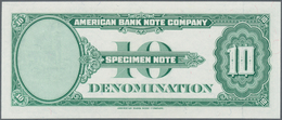 Testbanknoten:  American Banknote Company 10 Dollars 1929 SPECIMEN Intaglio Printed Test Note In UNC - Ficción & Especímenes