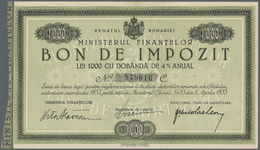 Romania / Rumänien: Set With 2 Pcs. BON DE IMPOZIT 500 And 1000 Lei 1933, P.NL In UNC Condition. (2 - Rumania