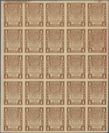 Russia / Russland: Uncut Sheet With 25 Pcs. 1 Ruble P.81 (XF) And 20 Pcs. Rubles P.85b (VF). - Russland